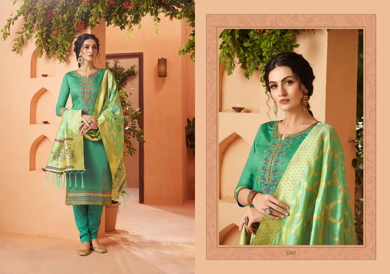 Virasat Vol-4 Kessi Fabrics Design Silk Dress Materials Virasat Vol-4 Kessi Fabrics Design Silk Dress Materials